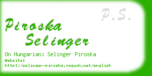 piroska selinger business card